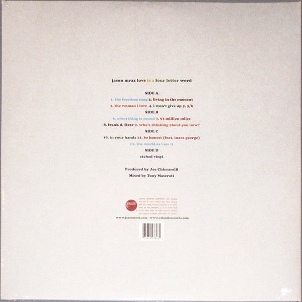 Jason Mraz - Love Is A Four Letter Word (Vinyl, Vinyl, LP, Album, LP, Single Sided, Album, Etched) Very Good Plus (VG+) / Very Good Plus (VG+)