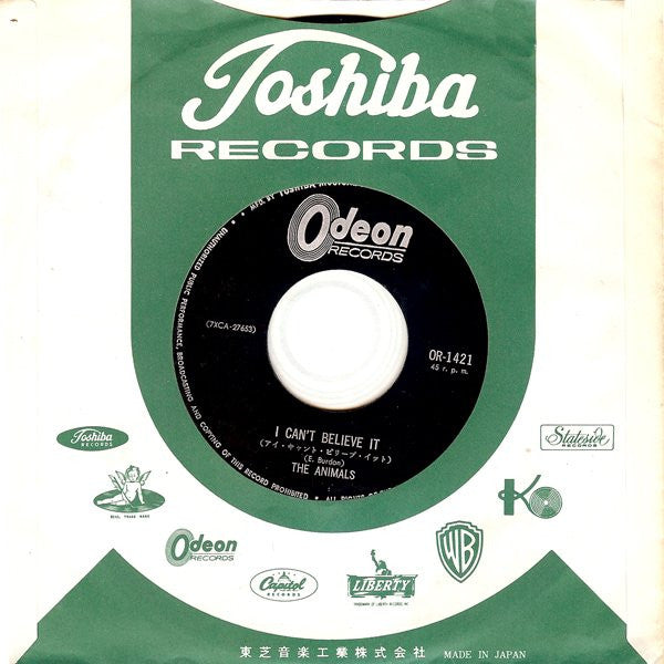 The Animals - We've Gotta Get Out Of This Place = 朝日のない街 (Vinyl, 7", Single, 45 RPM) Very Good (VG) / Very Good (VG)