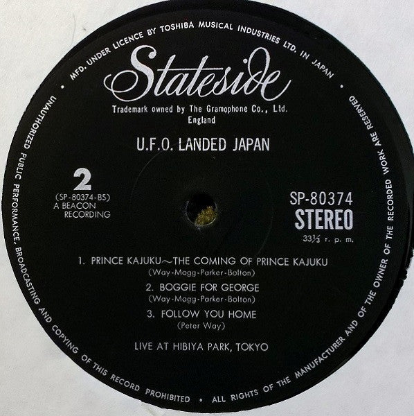 UFO (5) - UFO Landed Japan (Vinyl, LP, Album) Very Good Plus (VG+) / Good Plus (G+)