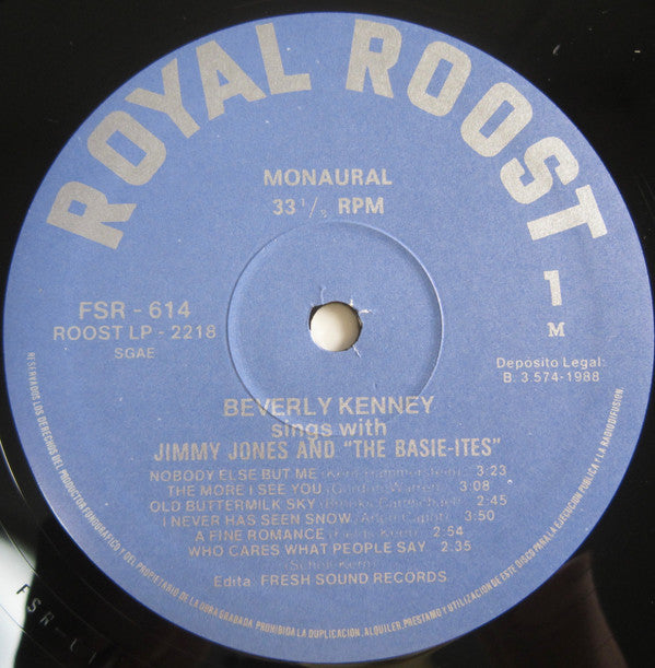 Beverly Kenney - Sings With Jimmy Jones And "The Basie-Ites" (Vinyl, LP, Album, Reissue, Mono) Very Good (VG) / Very Good (VG)