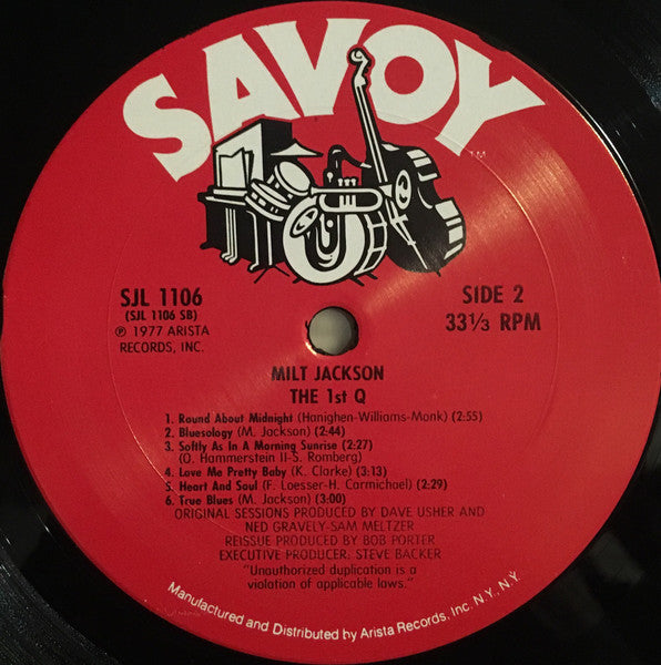 Milt Jackson - The First Q (Vinyl, LP, Album, Reissue) Very Good Plus (VG+) / Very Good Plus (VG+)