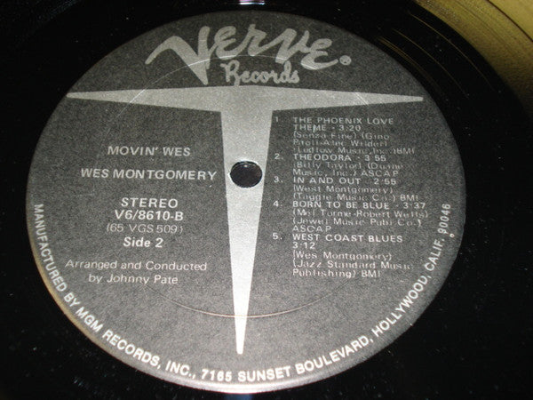Wes Montgomery - Movin' Wes (Vinyl, LP, Album, Reissue, Stereo) Very Good Plus (VG+) / Very Good (VG)