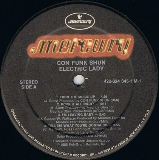 Con Funk Shun - Electric Lady (Vinyl, LP, Album) Very Good Plus (VG+) / Good Plus (G+)