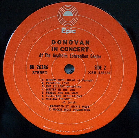 Donovan - Donovan In Concert (Vinyl, LP, Album, Reissue, Stereo) Very Good Plus (VG+) / Very Good (VG)