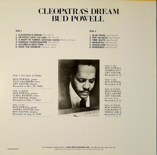 Bud Powell - Cleopatra's Dream (Vinyl, LP, Compilation, Stereo, Mono) Very Good (VG) / Very Good (VG)