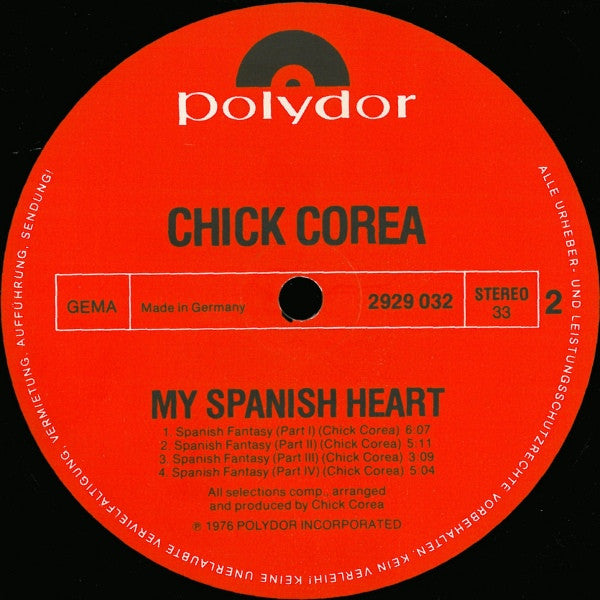 Chick Corea - My Spanish Heart (2xVinyl, LP, Album) Near Mint (NM or M-) / Very Good Plus (VG+)