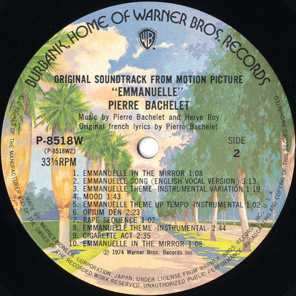 Pierre Bachelet - Emmanuelle - The Original Sound Track オリジナル・サントラ盤 エマニエル夫人 (Vinyl, LP, Album) Very Good Plus (VG+) / Very Good Plus (VG+)