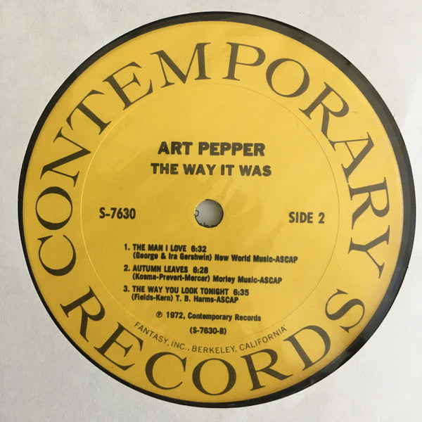 Art Pepper - ...The Way It Was! (Vinyl, LP, Album, Reissue) Near Mint (NM or M-) / Very Good Plus (VG+)