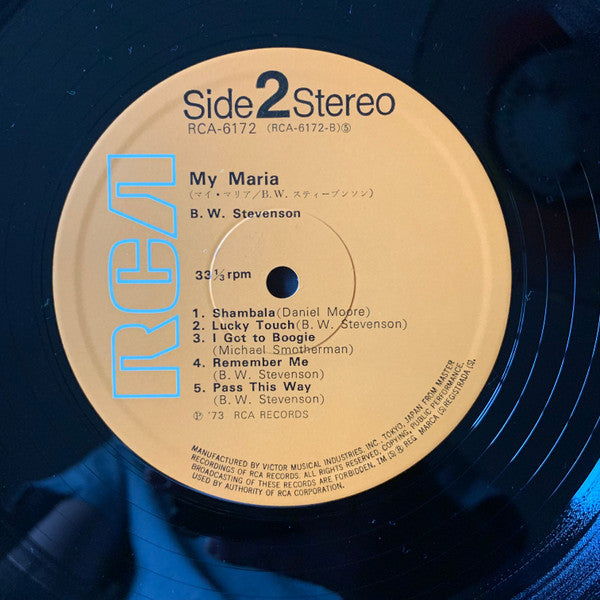 B.W. Stevenson - My Maria (Vinyl, LP, Album, Stereo) Very Good Plus (VG+) / Very Good Plus (VG+)