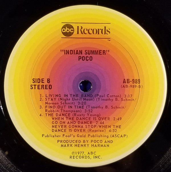 Poco (3) - Indian Summer (Vinyl, LP, Album, Stereo)