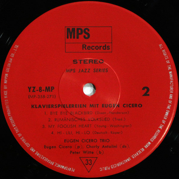 Eugen Cicero - Klavierspielereien (Vinyl, LP, Reissue) Very Good Plus (VG+) / Very Good Plus (VG+)