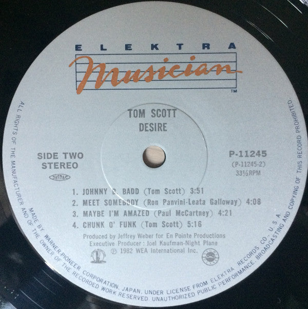 Tom Scott - Desire (Vinyl, LP, Album) Very Good Plus (VG+) / Very Good Plus (VG+)
