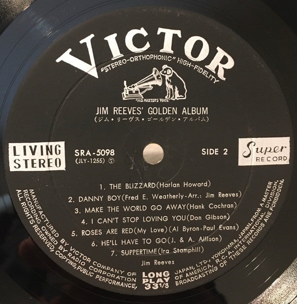 Jim Reeves - Jim Reeves' Golden Album (Vinyl, LP, Compilation, Stereo) Good Plus (G+) / Good Plus (G+)