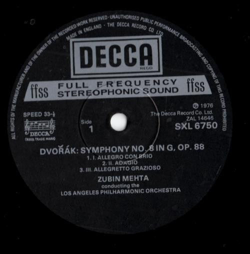 Antonín Dvořák - Symphony No.8 / The Wood Dove (Vinyl, LP, Stereo) Very Good Plus (VG+) / Very Good Plus (VG+)