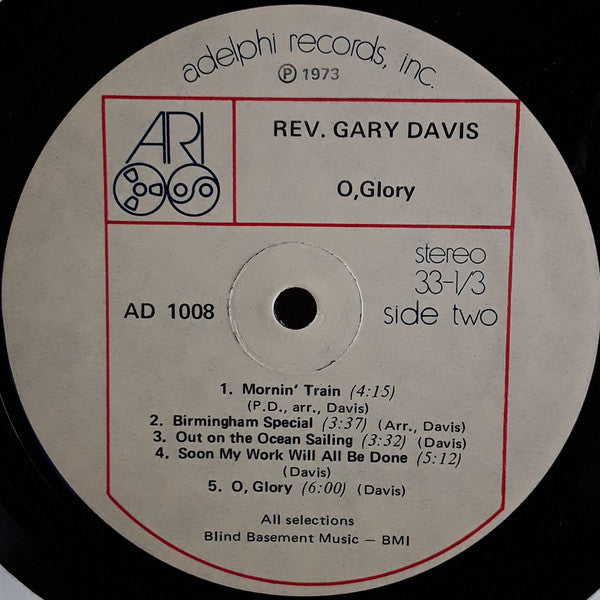 Rev. Gary Davis - O, Glory (Vinyl, LP, Album) Good Plus (G+) / Good Plus (G+)