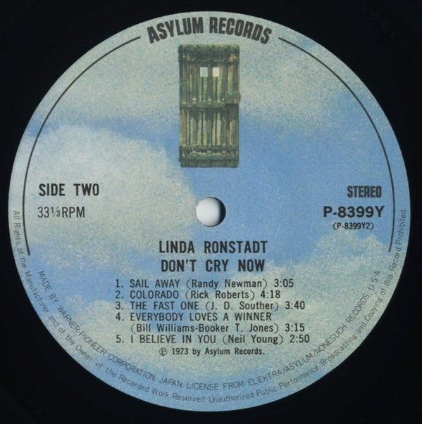 Linda Ronstadt - Don't Cry Now (Vinyl, LP, Album) Very Good Plus (VG+) / Very Good Plus (VG+)