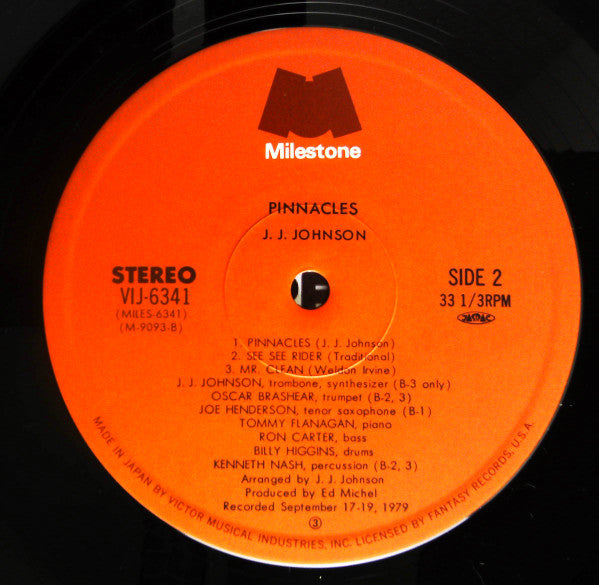 J.J. Johnson - Pinnacles (Vinyl, LP, Album) Good Plus (G+) / Very Good Plus (VG+)