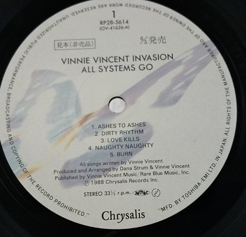 Vinnie Vincent Invasion - All Systems Go (Vinyl, LP, Album, Promo) Near Mint (NM or M-) / Very Good Plus (VG+)