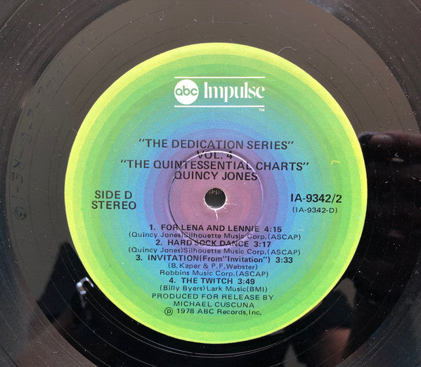 Quincy Jones - The Quintessential Charts (2xVinyl, LP, Compilation, Reissue, Stereo) Very Good (VG) / Very Good Plus (VG+)