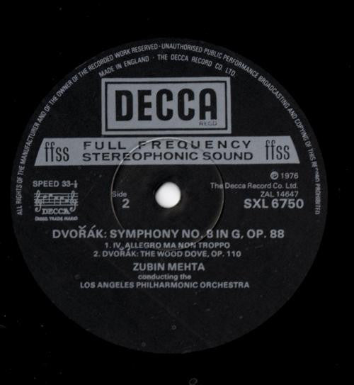 Antonín Dvořák - Symphony No.8 / The Wood Dove (Vinyl, LP, Stereo) Very Good Plus (VG+) / Very Good Plus (VG+)