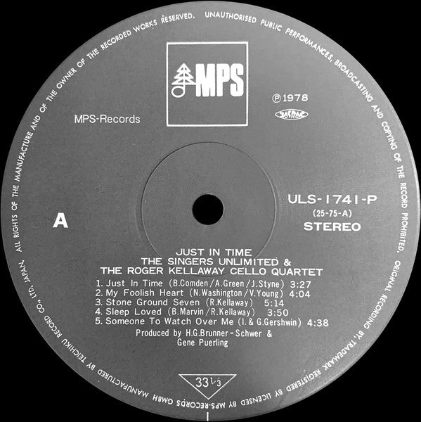 The Singers Unlimited - Just In Time (Vinyl, LP, Album, Limited Edition, Reissue, Stereo) Near Mint (NM or M-) / Very Good (VG)