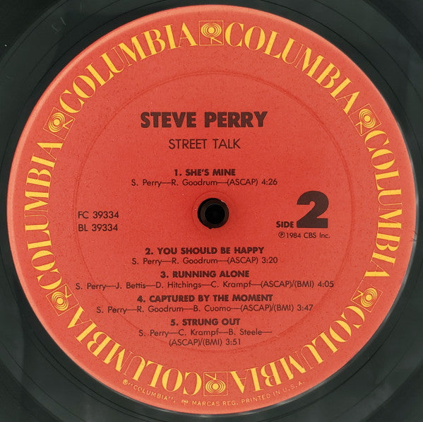 Steve Perry - Street Talk (Vinyl, LP, Album, Stereo) Good Plus (G+) / Very Good (VG)