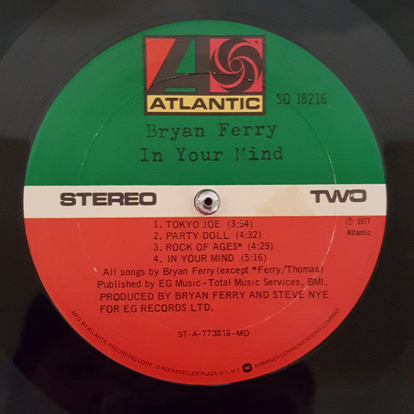 Bryan Ferry - In Your Mind (Vinyl, LP, Album) Very Good (VG) / Very Good (VG)