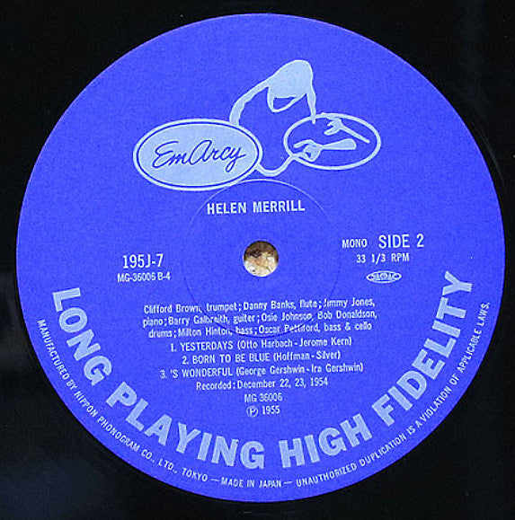 Helen Merrill - Helen Merrill (Vinyl, LP, Album, Reissue, Mono) Very Good (VG) / Very Good (VG)