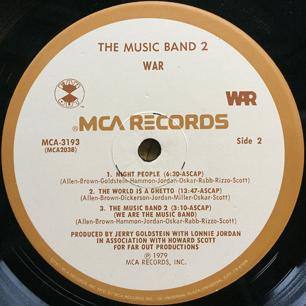 War - The Music Band 2 (Vinyl, LP, Album) Very Good (VG) / Very Good Plus (VG+)