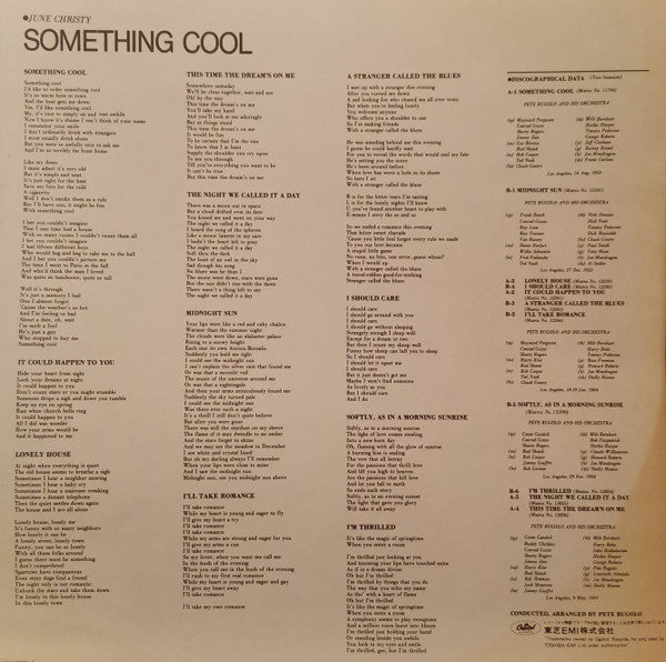 June Christy - Something Cool (Vinyl, LP, Album, Reissue, Mono)