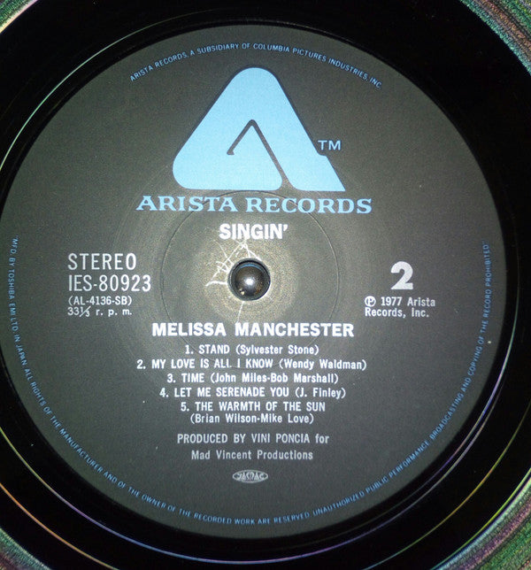 Melissa Manchester - Singin' (Vinyl, LP, Album) Good Plus (G+) / Good Plus (G+)
