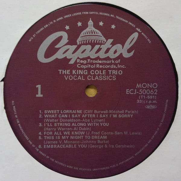 The Nat King Cole Trio - Vocal Classics (Vinyl, LP, Album, Compilat...