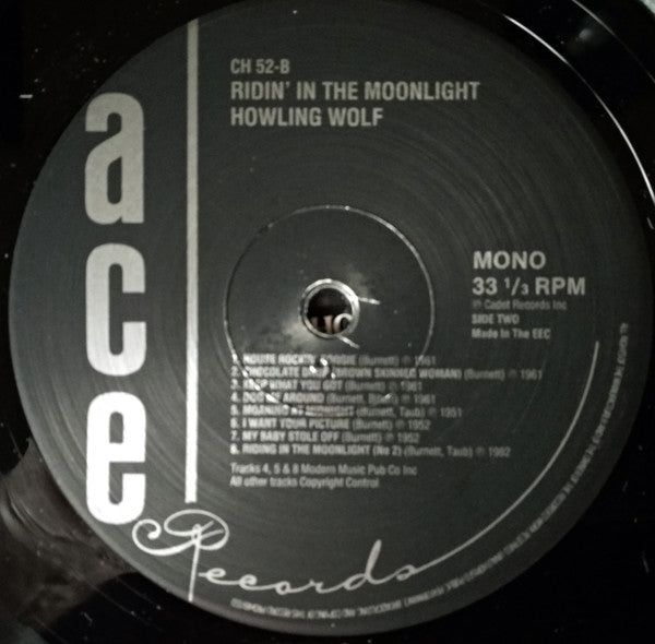 Howlin' Wolf - Ridin' In The Moonlight (Vinyl, LP, Compilation, Mono) Very Good Plus (VG+) / Very Good (VG)