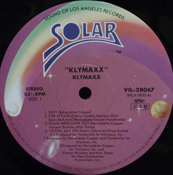 Klymaxx - Klymaxx (Vinyl, LP, Album, Promo) Very Good Plus (VG+) / Very Good (VG)