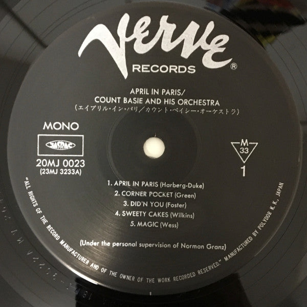Count Basie Orchestra - April In Paris (Vinyl, LP, Album, Reissue, Mono) Very Good Plus (VG+) / Very Good Plus (VG+)
