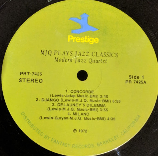 The Modern Jazz Quartet - The Modern Jazz Quartet Plays Jazz Classics (Vinyl, LP, Compilation, Stereo, Remastered) Very Good Plus (VG+) / Very Good Plus (VG+)
