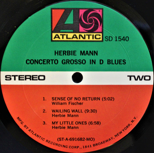 Herbie Mann - Concerto Grosso In D Blues (Vinyl, LP, Album, Stereo) Very Good (VG) / Very Good (VG)