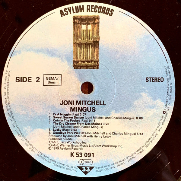 Joni Mitchell - Mingus (Vinyl, LP, Album, Reissue, Stereo) Near Mint (NM or M-) / Very Good Plus (VG+)