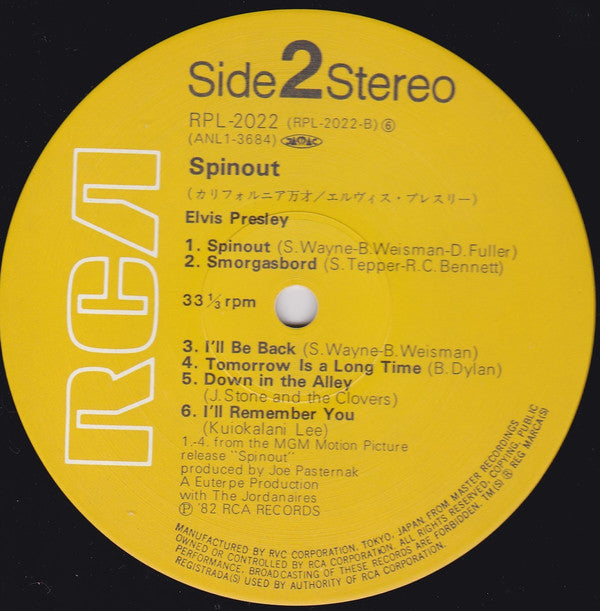 Elvis Presley - Spinout (Vinyl, LP, Album, Reissue, Stereo) Very Good Plus (VG+) / Very Good (VG)