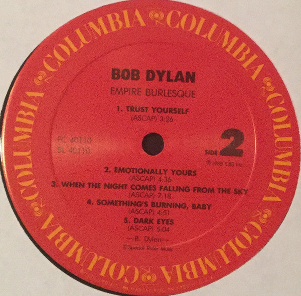Bob Dylan - Empire Burlesque (Vinyl, LP, Album) Very Good (VG) / Very Good (VG)