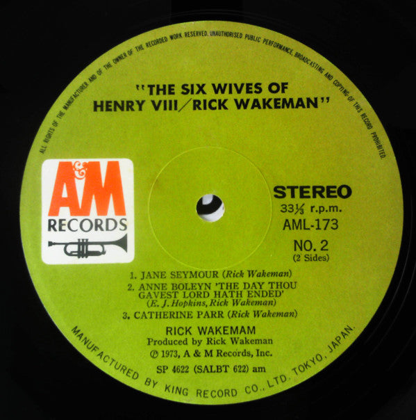 Rick Wakeman - The Six Wives Of Henry VIII (Vinyl, LP, Album) Very Good Plus (VG+) / Very Good Plus (VG+)