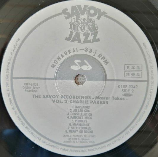 Charlie Parker - The Savoy Recordings Master Takes Vol.2 (Vinyl, LP, Promo) Very Good Plus (VG+) / Very Good Plus (VG+)