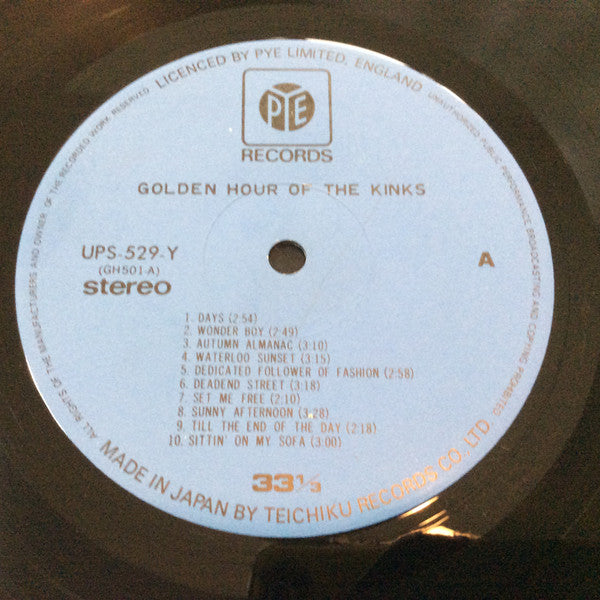 The Kinks - Golden Hour Of The Kinks = ゴールデン・アワー・オブ・ザ・キンクス (Vinyl, LP, Compilation) Very Good (VG) / Good Plus (G+)