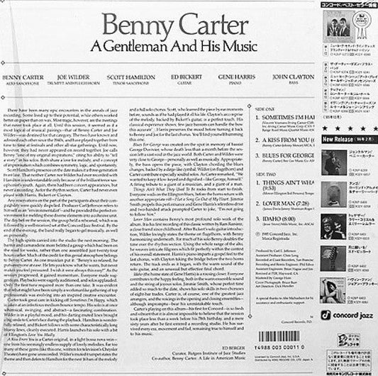 Benny Carter - A Gentleman And His Music (Vinyl, LP, Album, Stereo) Very Good Plus (VG+) / Very Good (VG)