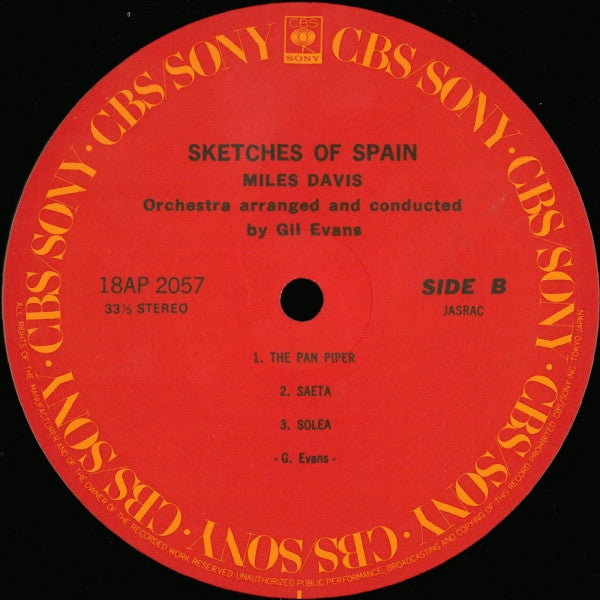 Miles Davis - Sketches Of Spain (Vinyl, LP, Album, Reissue, Stereo) Very Good (VG) / Very Good (VG)