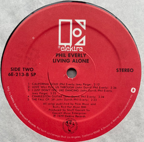 Phil Everly - Living Alone (Vinyl, LP, Album, Stereo) Very Good Plus (VG+) / Very Good Plus (VG+)