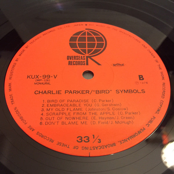 Charlie Parker - "Bird" Symbols (Vinyl, LP, Reissue, Mono)