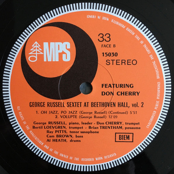 The George Russell Sextet - At Beethoven Hall II (Vinyl, LP, Album) Very Good (VG) / Good Plus (G+)