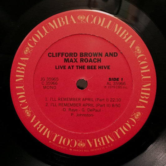 Clifford Brown And Max Roach - Live At The Bee Hive (2xVinyl, LP, Album, Mono) Very Good Plus (VG+) / Very Good Plus (VG+)