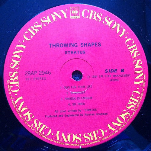 Stratus (5) - Throwing Shapes (Vinyl, LP, Album, Stereo) Very Good Plus (VG+) / Very Good Plus (VG+)